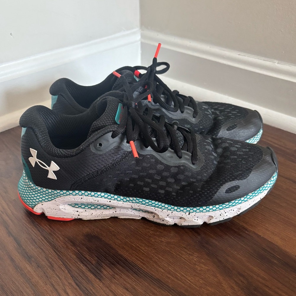 Under Armour Black / Teal / Coral Hovr Sneakers